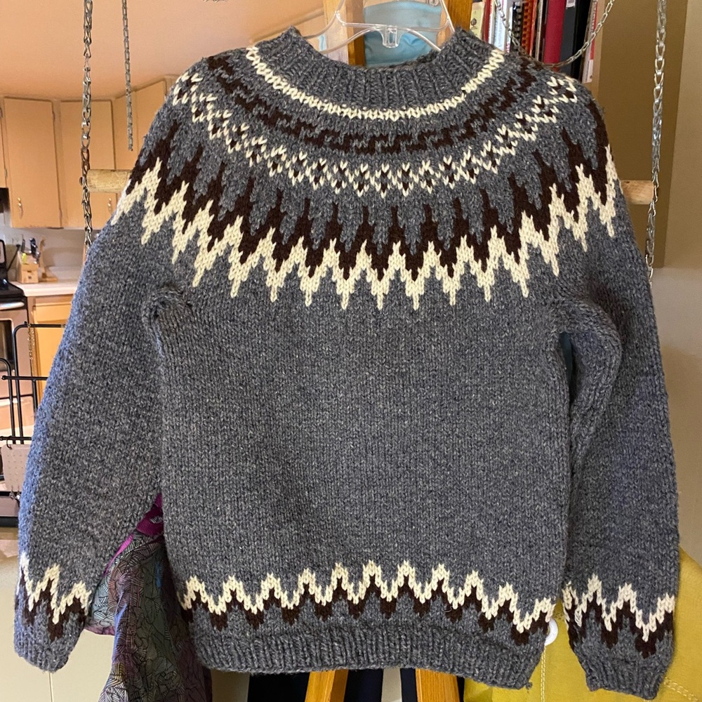 Hand knit wool sweater